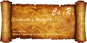 Csákvári Rudolf névjegykártya