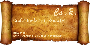 Csákvári Rudolf névjegykártya