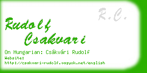 rudolf csakvari business card